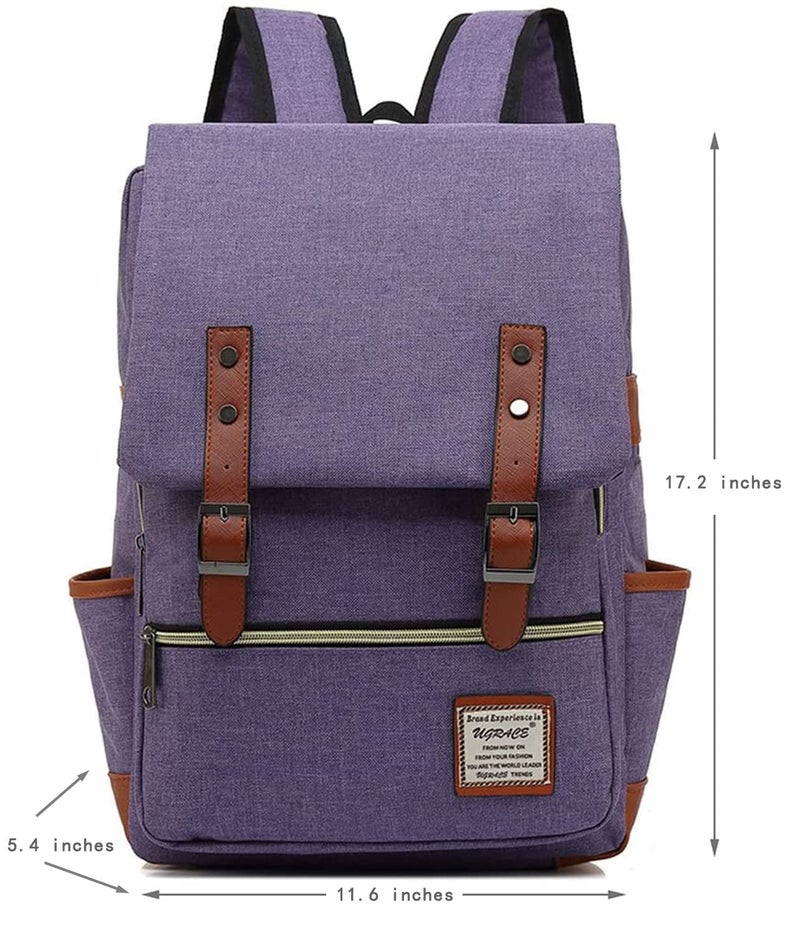 UGRACE Slim Business Laptop Backpack Elegant Casual Daypacks Outdoor Sports Rucksack College Shoulder Bag for Men Women, Tear Resistant Unique Travelling Backpack Fits up to 15.6Inch Laptop in Violet - Image 2